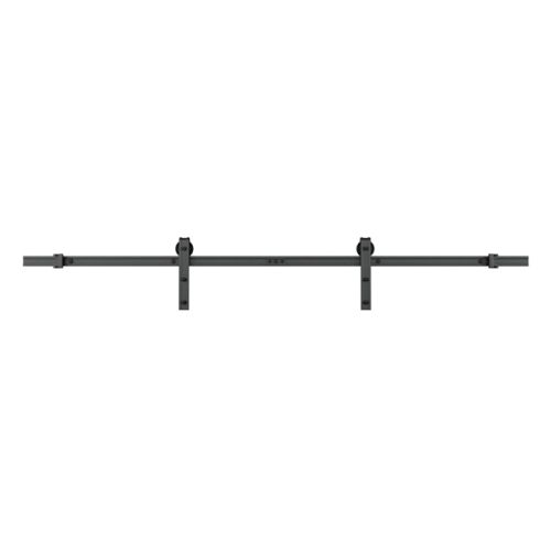 Système de rail  pour porte coulissante, 78,75 po Acier Noir