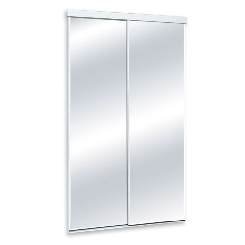 Porte miroir coulissante blanche 60"x80 1/2"
