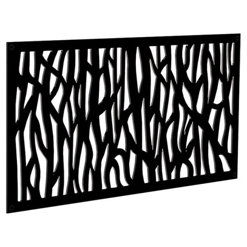 Panneau décoratif d'extérieur Sprig, 2' x 4', noir