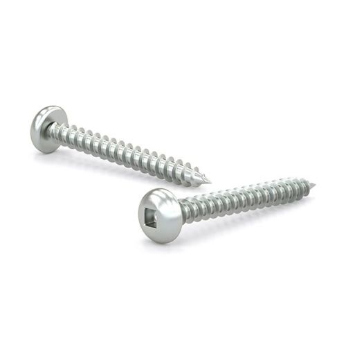 Vis métal zinguée, tête ronde, carré, autotaraudeur, type A #4x1/2" (24)