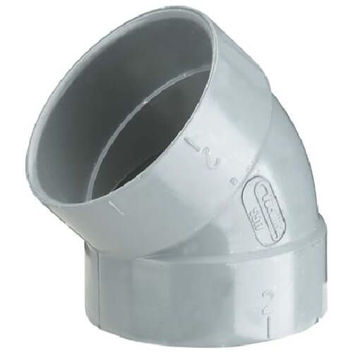 Coude 45Deg 2" FxF PVC Blanc pour aspirateur central