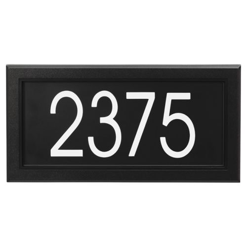Plaque d'adresse en PVC, 15 1/2" x 8", noir et blanc