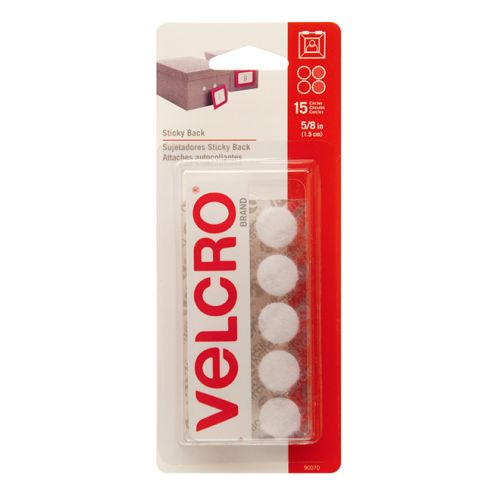 Sticky Back Coins - 5/8" - White - 15PK