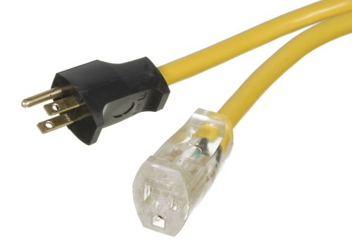 Rallonge extérieur jaune illuminée 1 prise -7.6M - 12/3