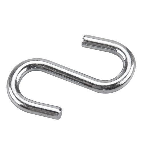 Crochet en forme de S, zinc, 20 mm x 3" x 7.6 mm