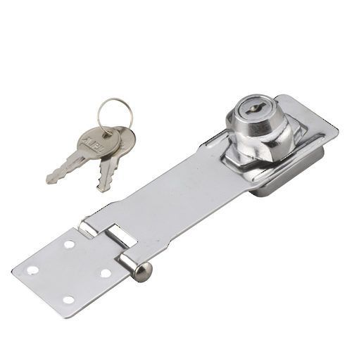 Moraillon avec cadenas, chrome, 4-1/2"