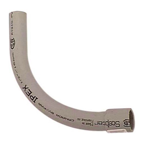 Coude 90° à bout en cloche en PVC 1/2" gris