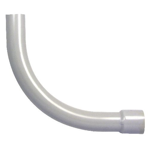 Coude 90° à bout en cloche en PVC 1" gris
