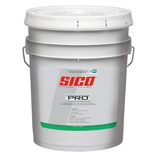 SICO Pro Flat Finish White Latex Interior Paint for Ceiling and Wall 18.9-L