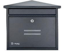Boite aux lettres murale avec verrou noire 15"x13"