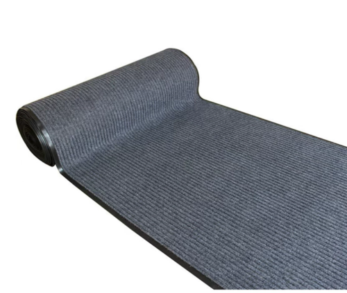 Tapis commercial avec endo de Caoutchouc 36" x 80' Gris