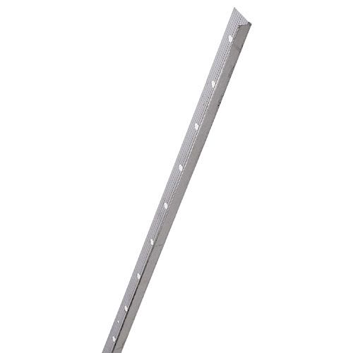 Moulure de métal en L, acier zingué, surface moletée, 10 pi L.x 1/2"