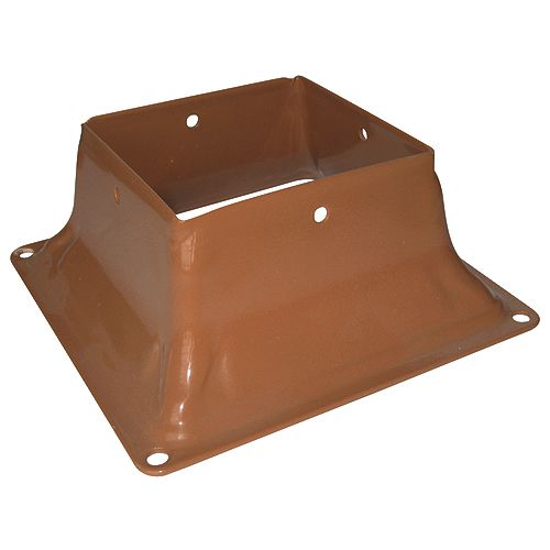 Base de poteau en acier 4" x 4" couleur cèdre