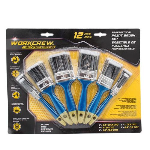 WorkCrew Professional Paint Brush Set - 12 Pieces