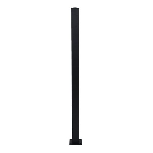 42" Aluminum 2-1/4" End Post with Welded Brackets, Textured Black
