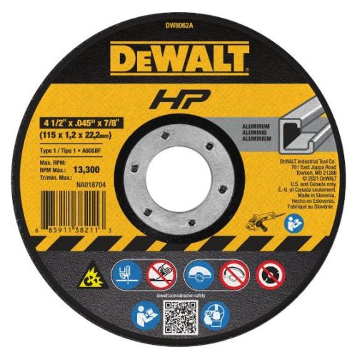 4-1/2" x .045 x 7/8" Aluminum Oxide A60N Cutting Wheel