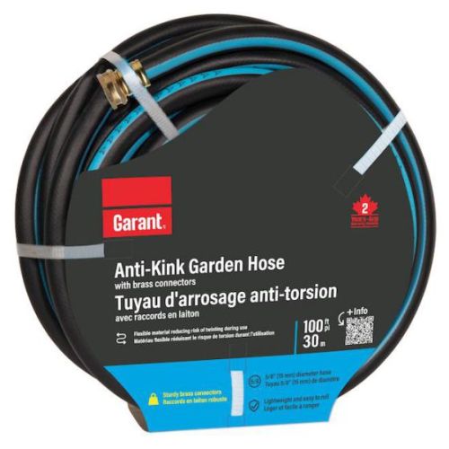 5/8" x 100' Black Anti-Kink Heavy Duty Garden Hose