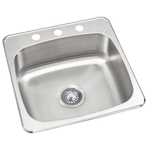 Stainless Steel Single Kitchen Sink - 7"x 20"x 20"