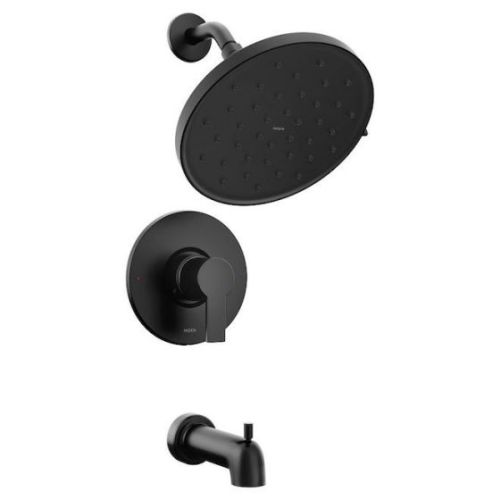 Avri Black Matte Bath/Shower Faucet 1 Handle With Verso Rain Shower