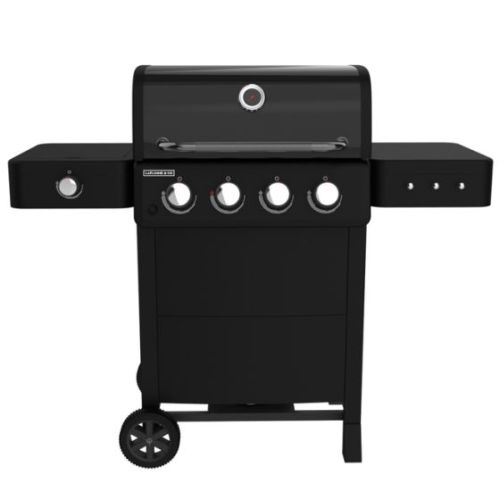 Black Propane Gas Grill with 4 Centre Burners and 1 Side Burner - 32 000 BTU