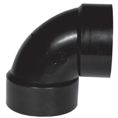 4-in ABS-DWV 90D Elbow Long Turn (Hub)