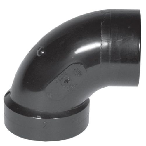 ABS DWV 90° Elbow - 1 1/2" - Hub x Spigot - Black