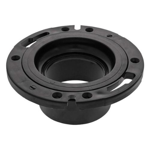 ABS DWV adjustable toilet flange, 4" x 3" socket