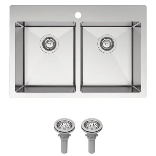 Double Kitchen Sink Stainless Steel 29"x20"x8"