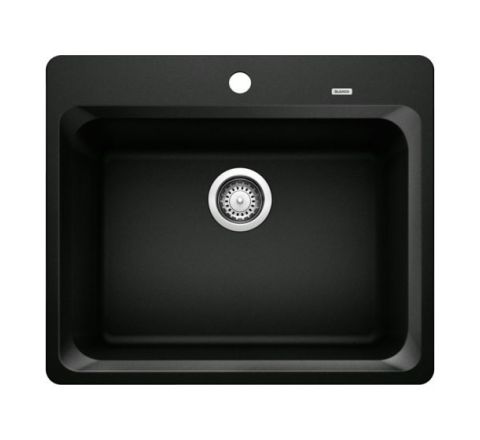 VISION Silgranit Single Kitchen Sink BLACK COAL 