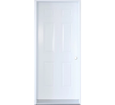 Steel Door 6 Pannel(B01)32" - Left - White