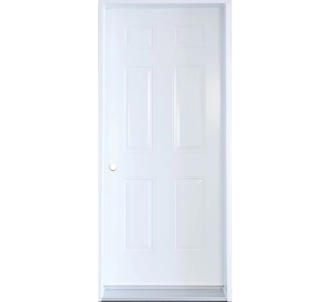 Steel Door 6 Pannel(B01)34" - Right - White