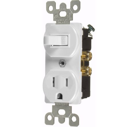 Combination Switch & Grounding Outlet White