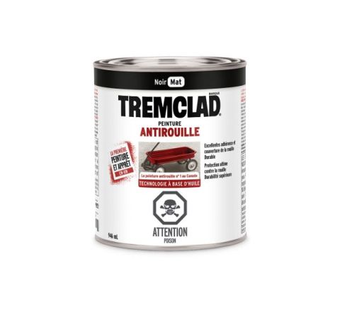 Tremclad Oil Based Rust Paint - Matte - Black - 946 ml