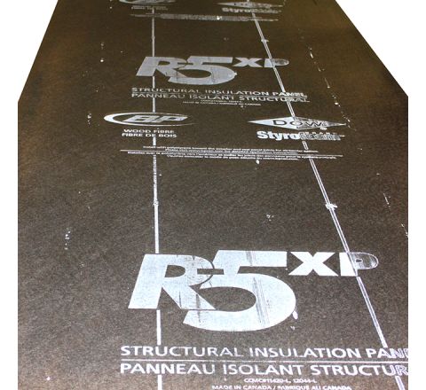 Panneau isolant noir structurel R-5 XP  9' x 4' x 1-3/16", fibre de bois