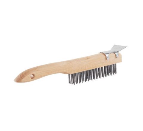 Brosse d'acier avec grattoir, 4 X 16 rangées