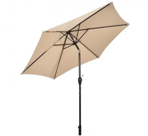 Tilting Beige Patio Umbrella 7'