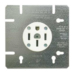 Prise de cuisinière, 50 A, 125/250 V, plastique, blanc