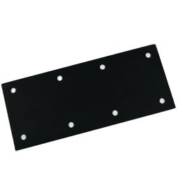 Équerre plate, 11 3/4" X 5" X 3/16", 8 trous, acier, noir mât
