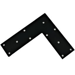 Équerre plate en acier, 9 1/2" x 11" x 3", noir