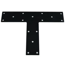 Équerre plate en acier, 16" x 11" x 3", noir