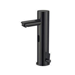 Robinet de lavabo noir mat avec détecteur de mouvement