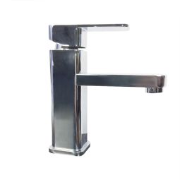 Single hole square basin faucet chrome