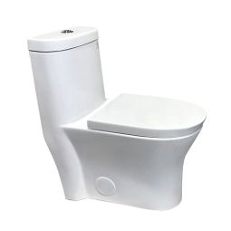 Toilette 1pièce 4L/6L - blanc - Allongée