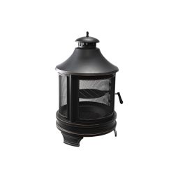Foyer extérieur bronze 29.5" x 29.5" x 49.5" avec grille de cuisson intégrée