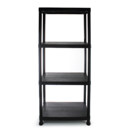 4-Tier Plastic Shelf 12"x24"x51" Black