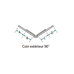 Coin Extérieur Papier 90 deg Platinum 12' x 1-1/2"  "PG1UX"