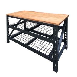 Établi robuste avec 2 tablettes, 53" x 25" x 38"