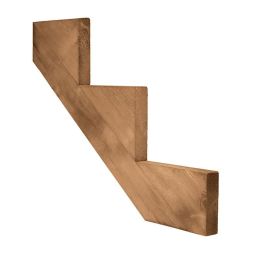 Limon en bois traité brun 3 marches (2x12)