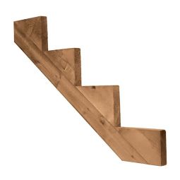 Limon en bois traité brun 4 marches (2x12)
