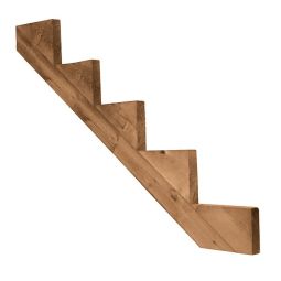 Limon en bois traité brun 5 marches (2x12)